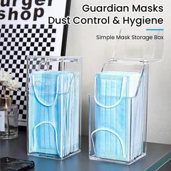 Mask Storage Box with Cover Dustproof Household Mouth and Nose Cover Entry Door Desktop Porch Transparent Mask Box