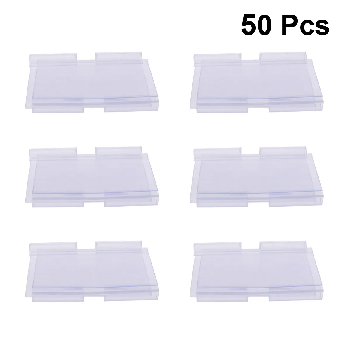 50Pcs High Quality Clear Price Tags 40x60mm Sturdy Plastic Retail Store Labels for Supermarket Mall Shop Clip on Shelf Pricing