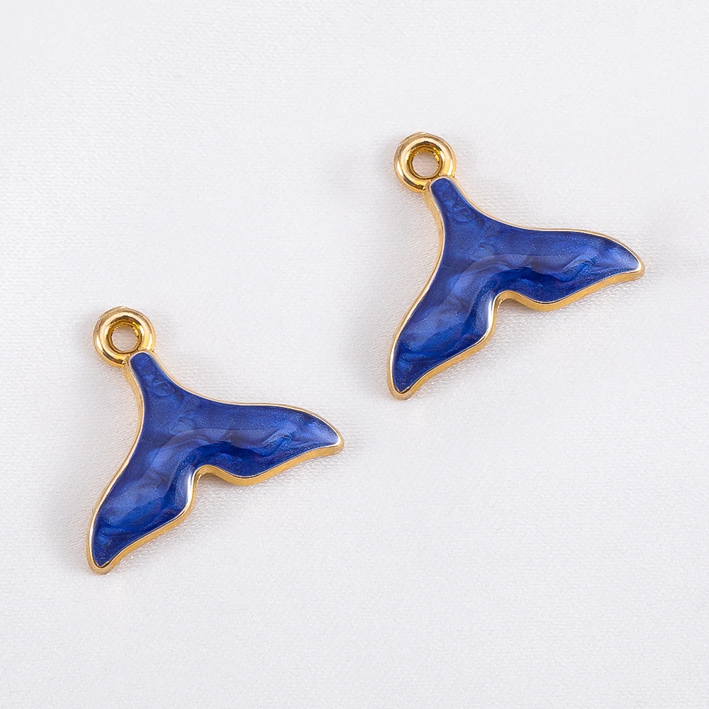 10 Stück Trend Weiße Emaille Ozean Koralle Muschel Fisch Knochen Fischschwanz Herz Charms Legierung Anhänger DIY Halskette Schlüsselanhänger Schmuckherstellung