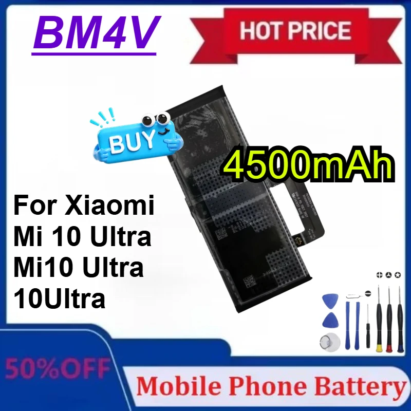 

New 4500mAh BM4V Mobile Phone Battery For Xiaomi Mi 10 Ultra Mi10 Ultra 10Ultra Mobile Phone Batteries with Tools