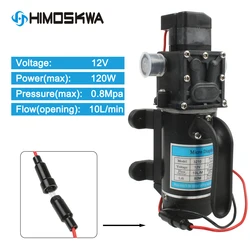 Electric 12V 24V 120W 10/min Water Film High Pressure Black Micro Water Pump for Agricultural Garden Water Sprayer Car Wash