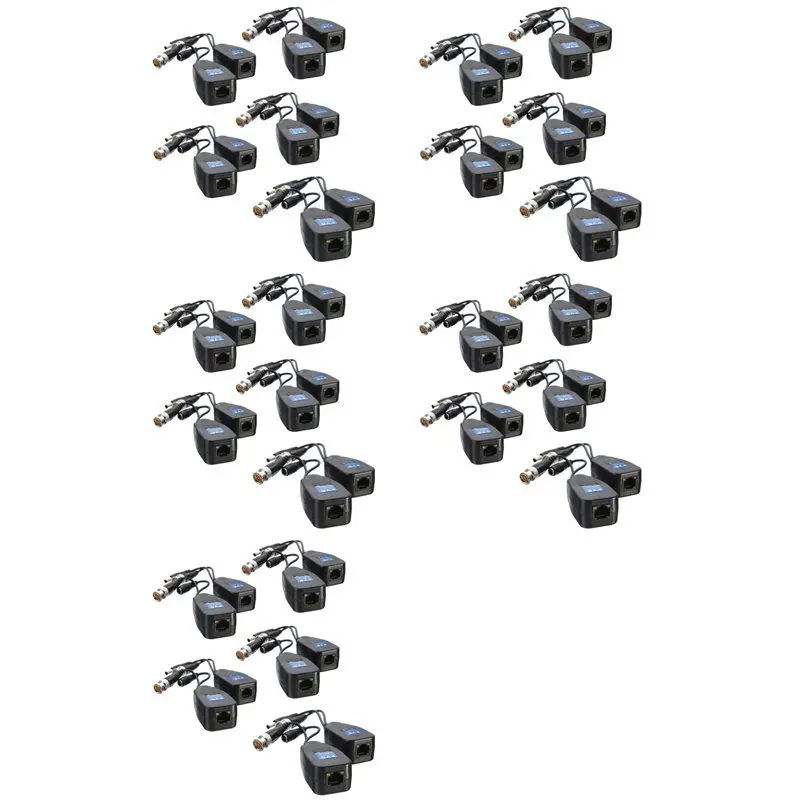 【ELEVATE LIFE】25Pairs CCTV Coax BNC Video Power Balun Transceiver To CAT5E 6 RJ45 Connector Coaxial/Analog HD Twisted Pair Trans