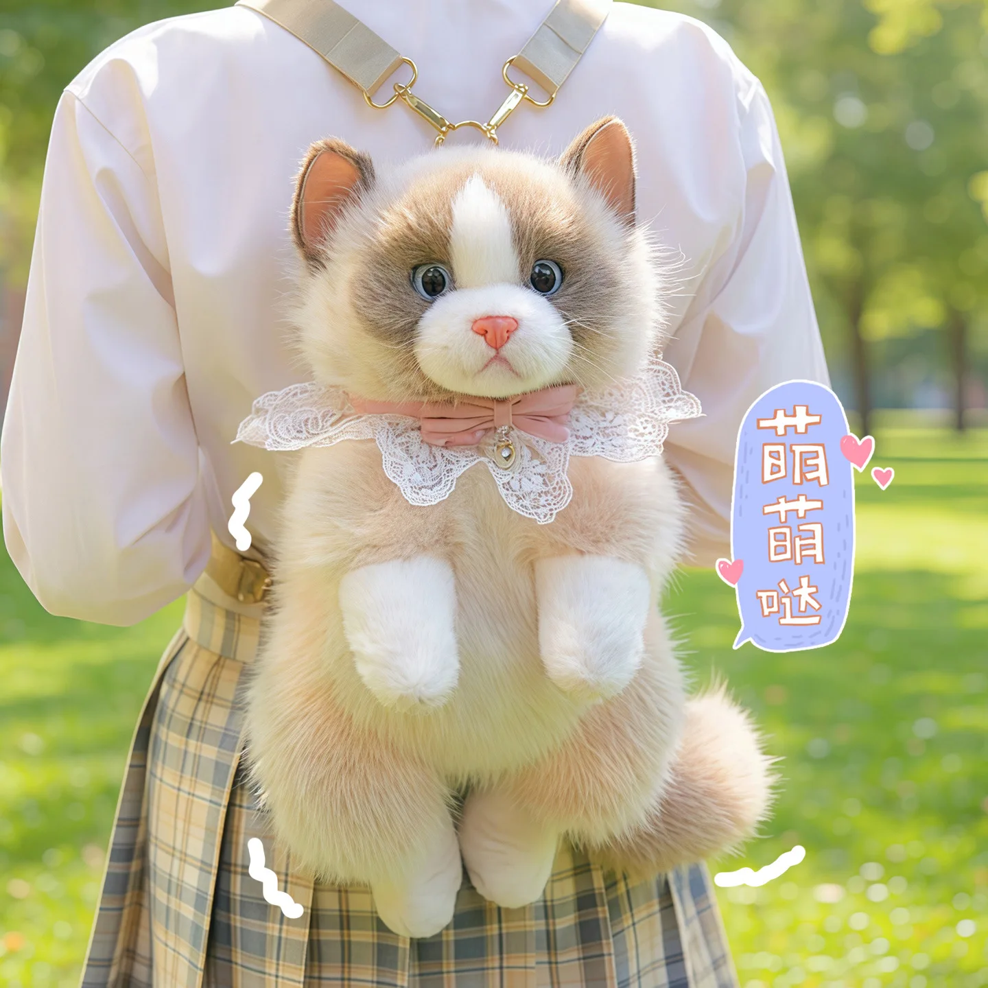 시뮬레이션된 인형 고양이 백팩 인형 귀여운 고양이 백팩 플러시 장난감 딸 생일 선물