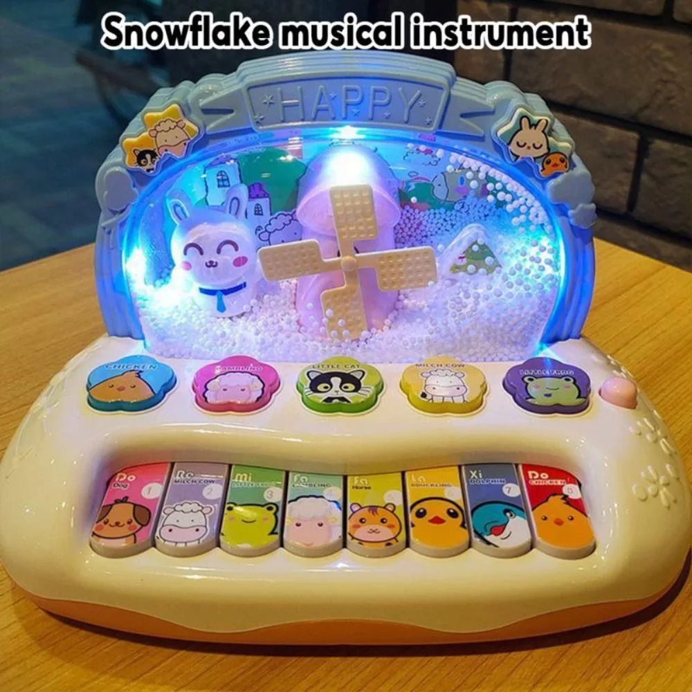 漫画音楽ピアノおもちゃ電子ピアノキー音ライトスノーフレーク楽器おもちゃ教育ゲームギフト