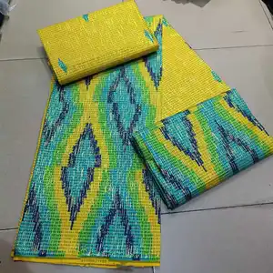 Kain Afrika Ankara kente Emas Kain Lilin Asli Nigeria Ghana Gaya Tissu Menjahit Kerajinan Gaun DIY 100% Katun 10 penjualan terbaik kain kente afrika - №