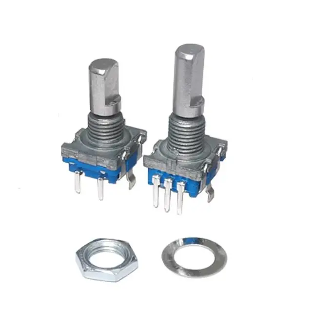 【5PCS】EC11 rotary encoder potentiometer reverse,shaped handle/axle, D-axis 15MM 20MM with switch 5 pins
