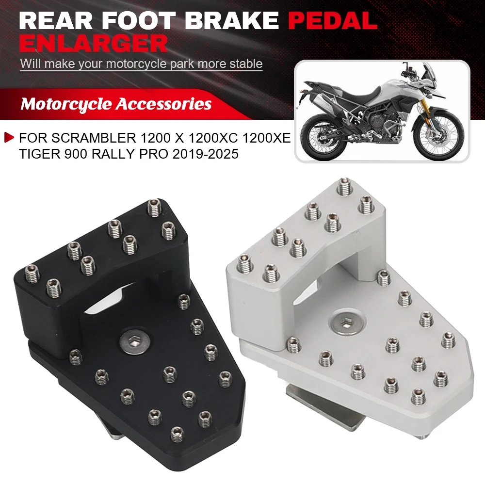 For Scrambler 1200 X 1200XC 1200XE Tiger 900 Rally Pro 2019-2025 Rear Brake Pedal Extension DualControl Brake Lever Tip System