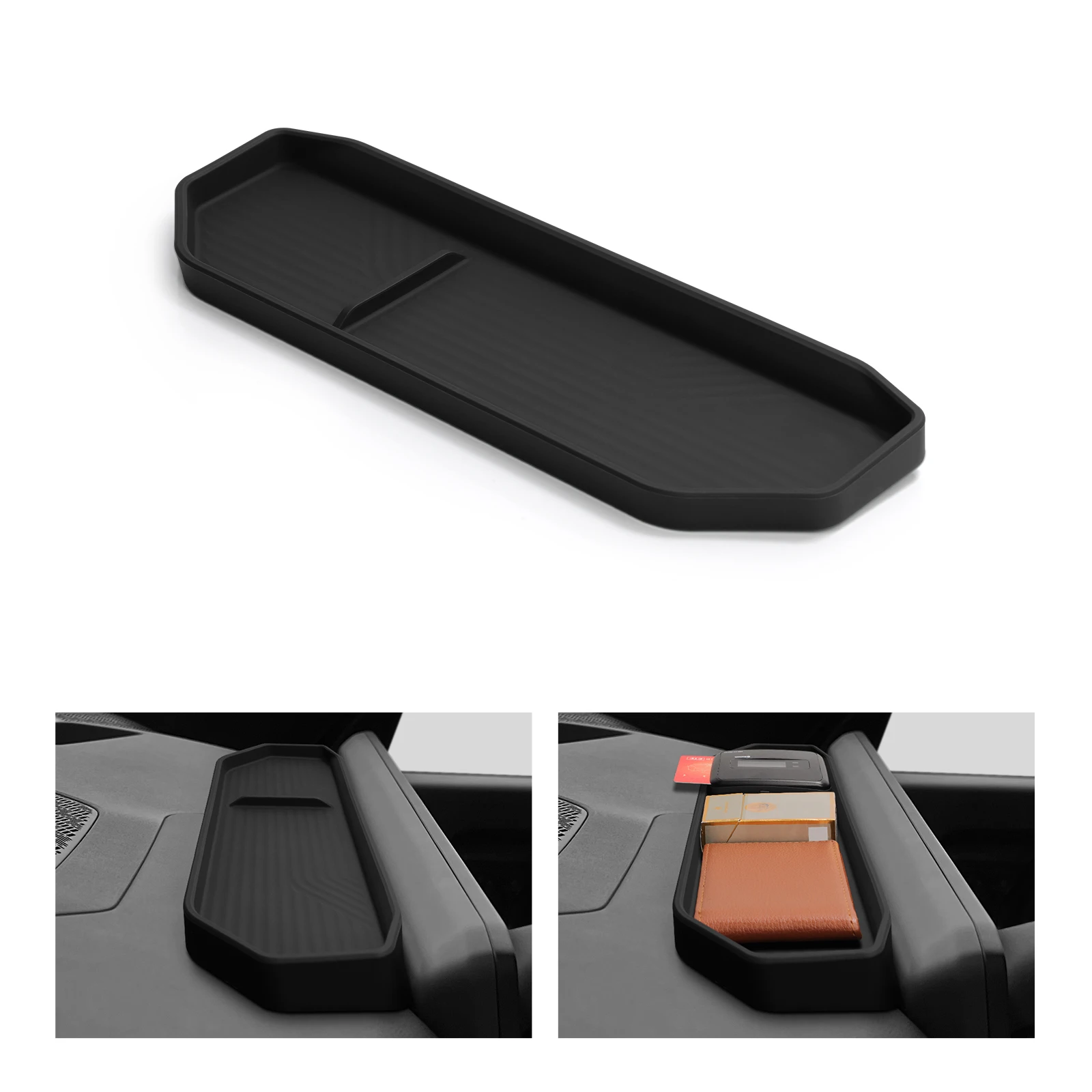 for Kia EV9 2024-2025 Car Dashboard Tray Silicone Center Console Hidden Storage Box Behind Screen Tidying Interior Accessories