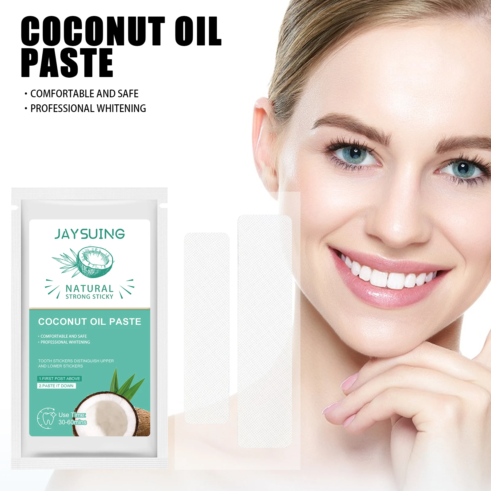 

Coconut Oil Teeth Brightening Patch Reduce Dental Plaque Decompose Tooth Pigments Remove Oral Odor Teeth Clean Bleaching Strips