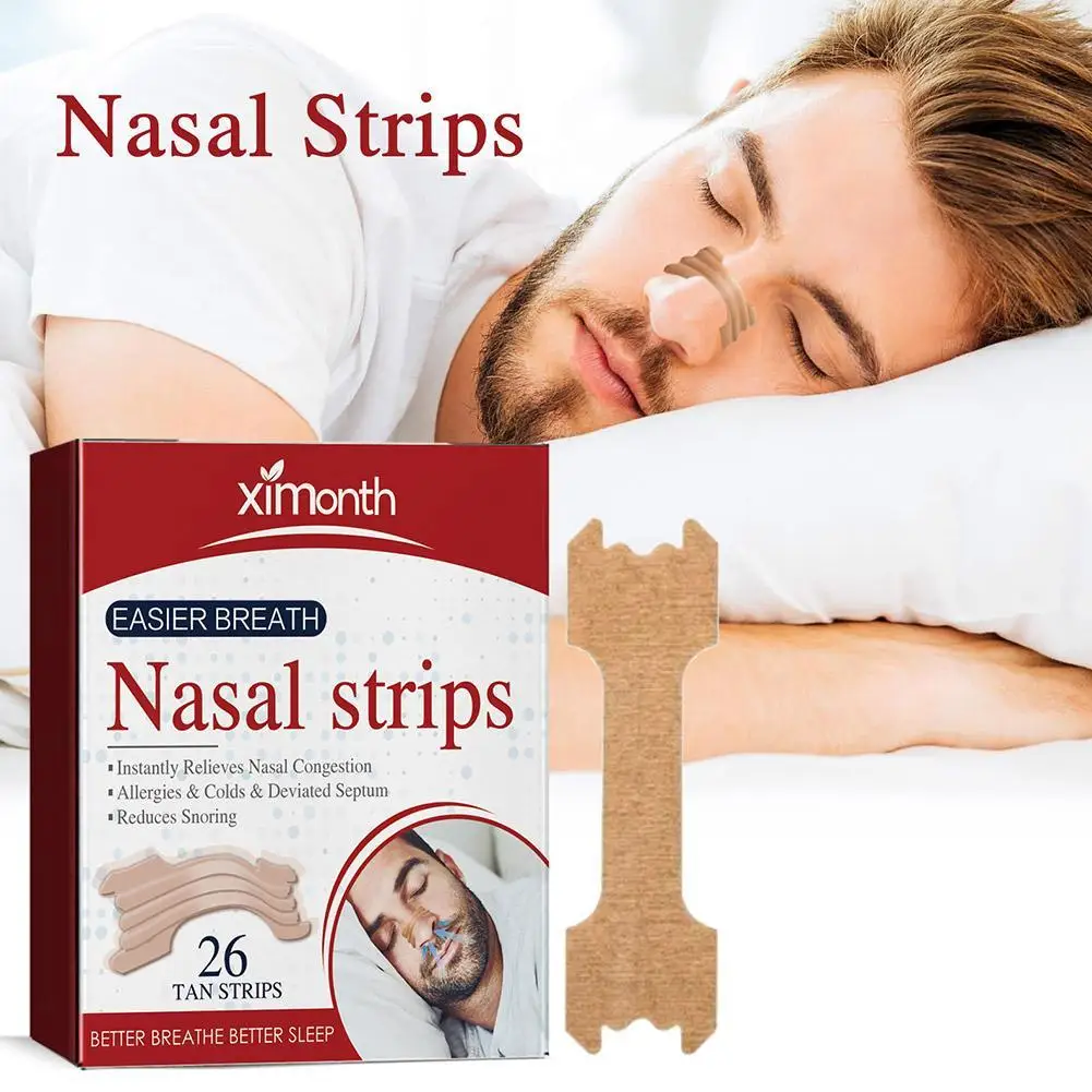 

26Pcs/1box Breathe Nasal Strips Right Way Stop Snoring Anti Snoring Strips Easier Better Breathe Health Body Care Patch care