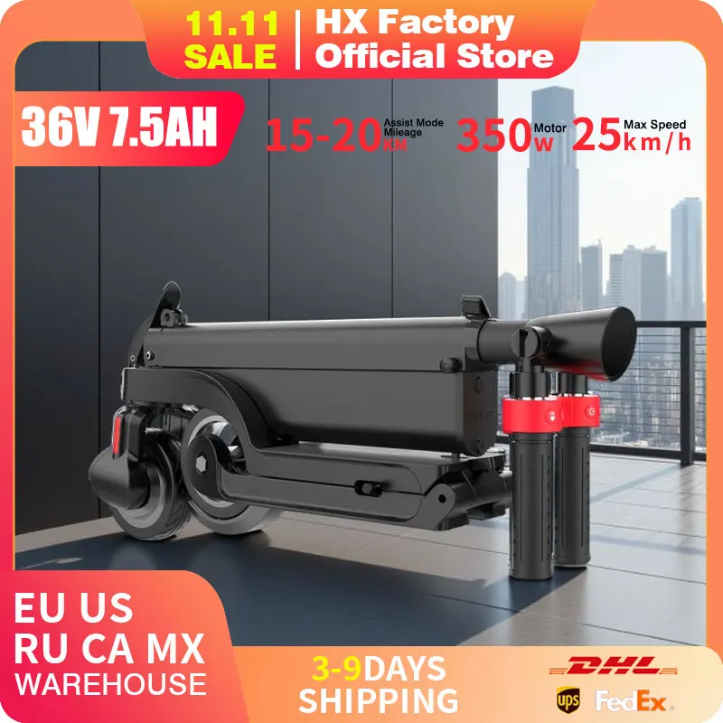 HX X6 سكوتر كهربائي قابل للطي 7.5A 350 واط 25 كيلومتر/ساعة 36 فولت ركلة كهربائية سكوتر 5.5 بوصة E سكوتر دراجات كهربائية للكبار