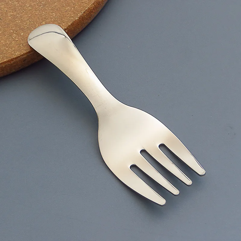 Portable Stainless Steel Spoon Fork Tableware Outdoor Camping Cutlery Sets Fruit Dessert Cake Tableware for Children Students