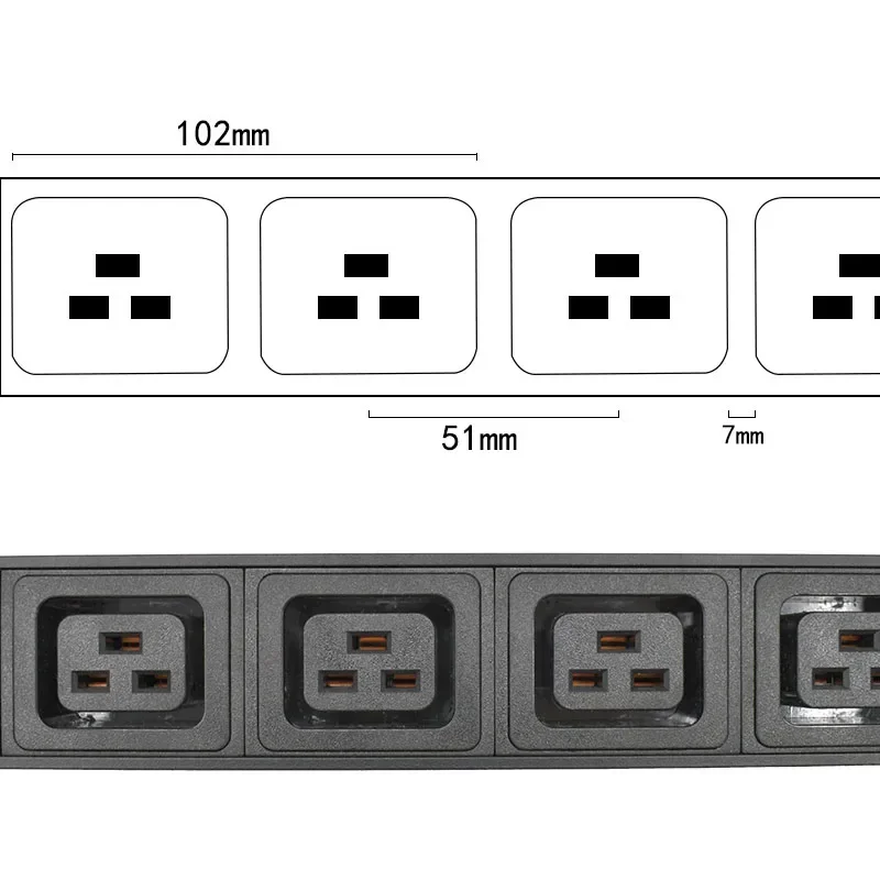 16A 4000W aluminium alloy UK/EU/US/C14/C20 plug socket PDU Power Strip 2-17 Way C19 output socket current display meter