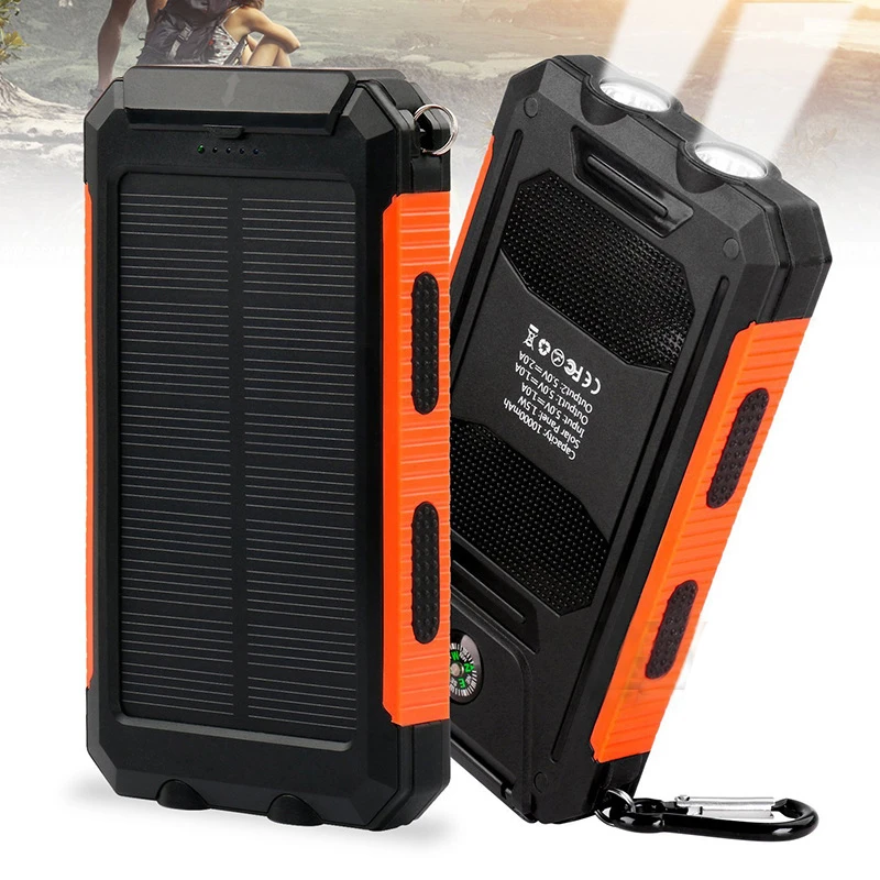 

20000mAh Solar Power Bank Portable Solar Charger Powerbank for iphone 15 X Xiaomi Huawei Poverbank IP67 Waterproof Spare Battery