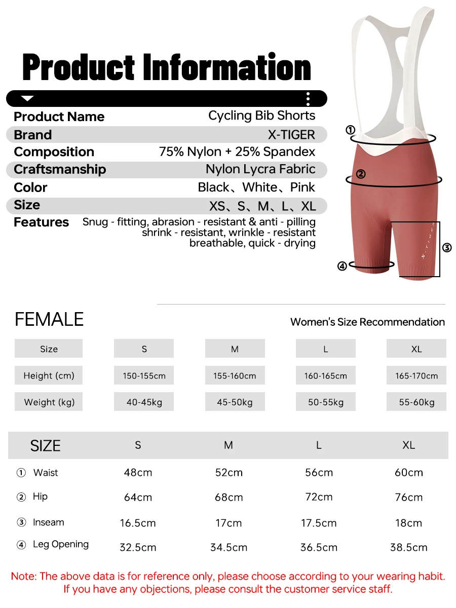 X-TIGER Damen-Radtrikot-Shorts 120 mit hochdichtem Chamois-Polster, atmungsaktive Pro-Radtrikot-Hose für MTB und Rennrad, 8 Stunden Tragekomfort – Detail 2