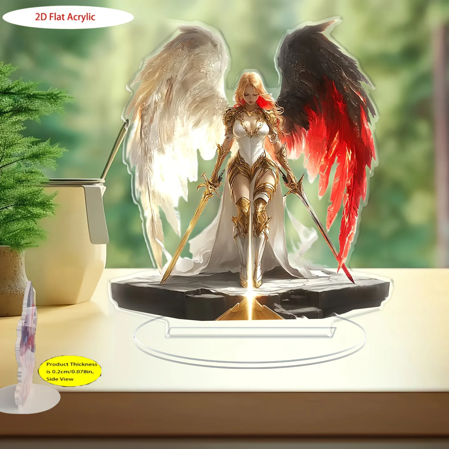 2D flat, acrylic angel and demon tabletop decoration- the perfect choice for home, office, and outdoor celebrations, suitable fo