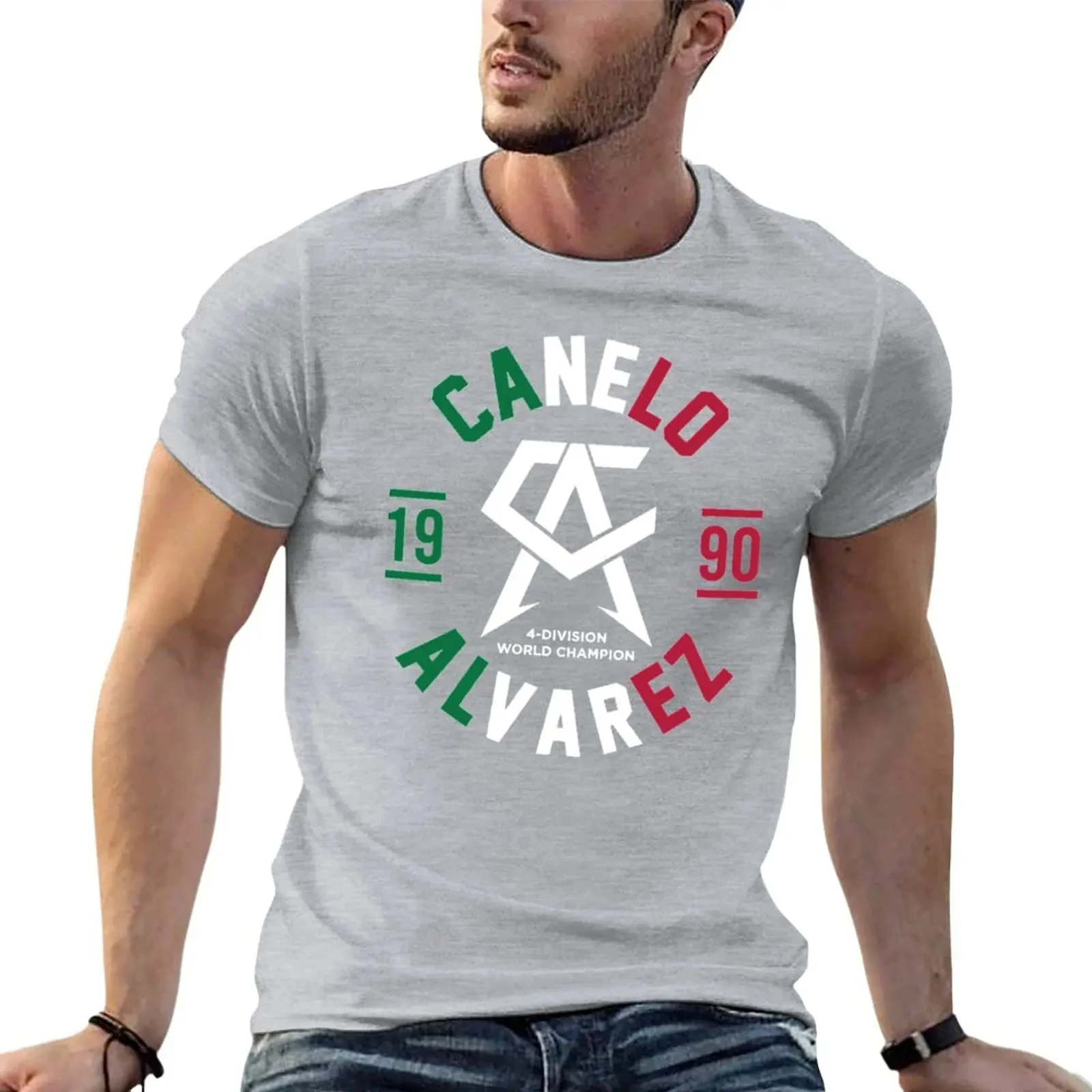 Mexican Boxing Canelo Alvarez 1990 logo T shirt 100% Cotton o neck Summer Short sleeve Sports Casual men\'s T-shirt size S-4XL