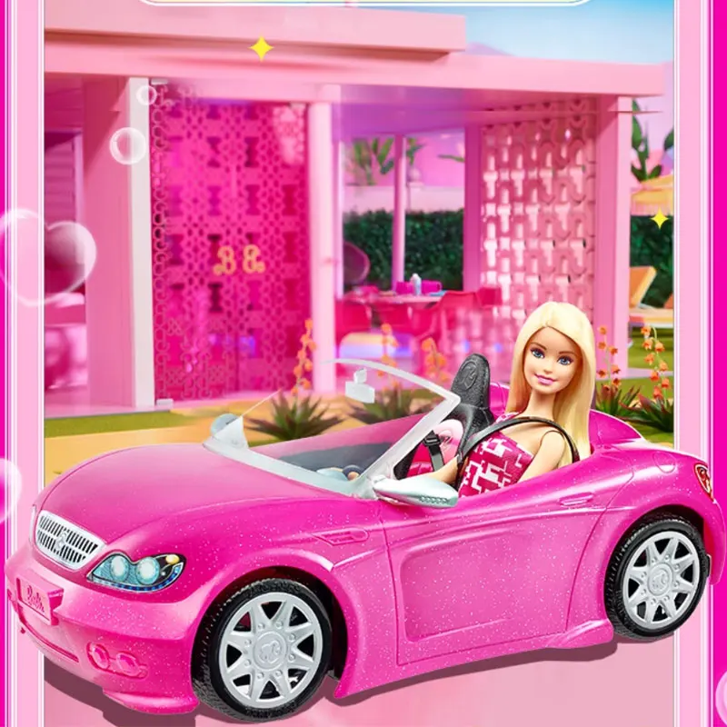 

Genuine Barbie Dolls Shiny Pink Convertible Sports Car Children'S Toys Gifts For Girls Set Of Dolls Girl Princess Birthday Prese