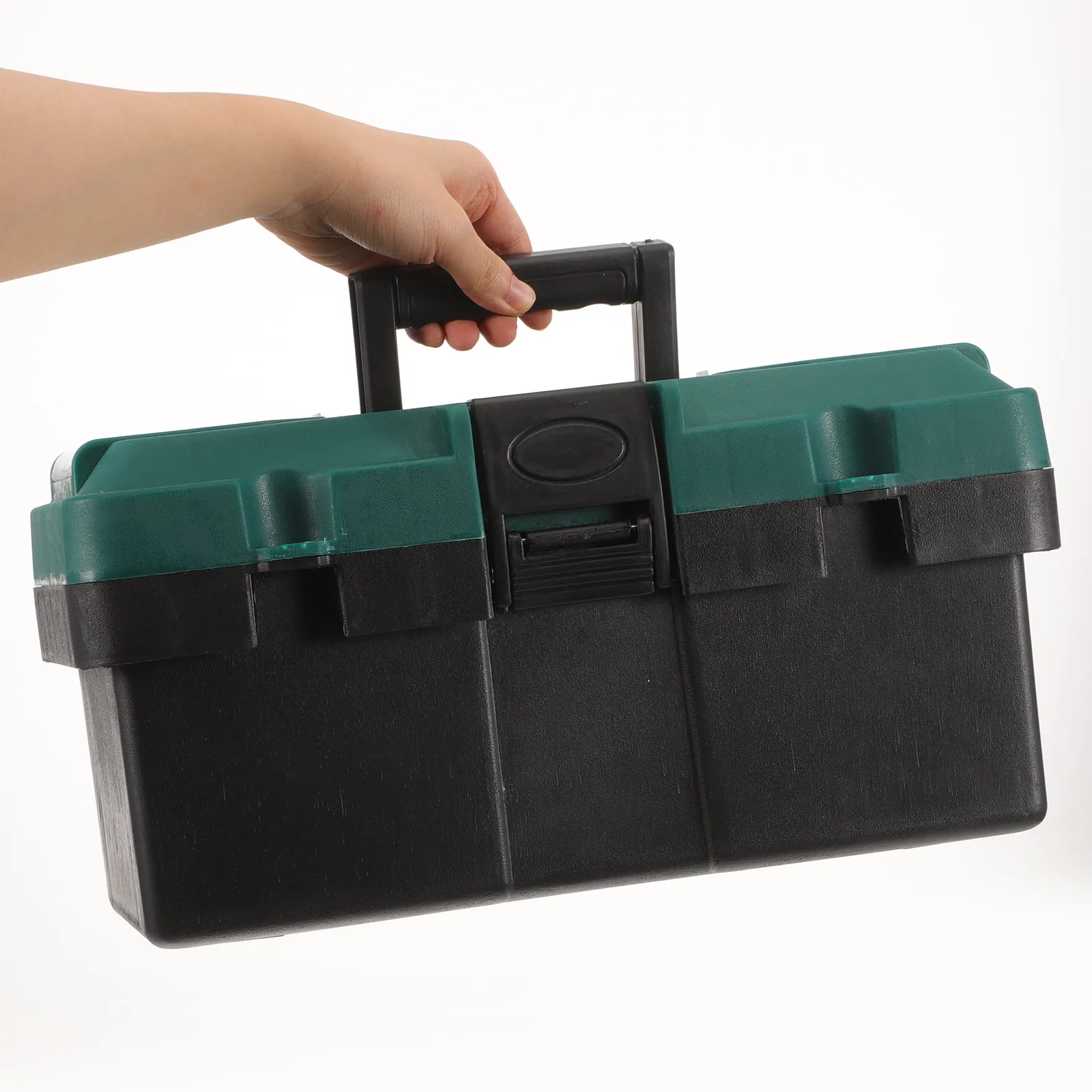 

14 Inch Portable Plastic Toolbox Organizer for Home Electrical Vehicle Maintenance Tools Storage with Compartments Heavy Duty