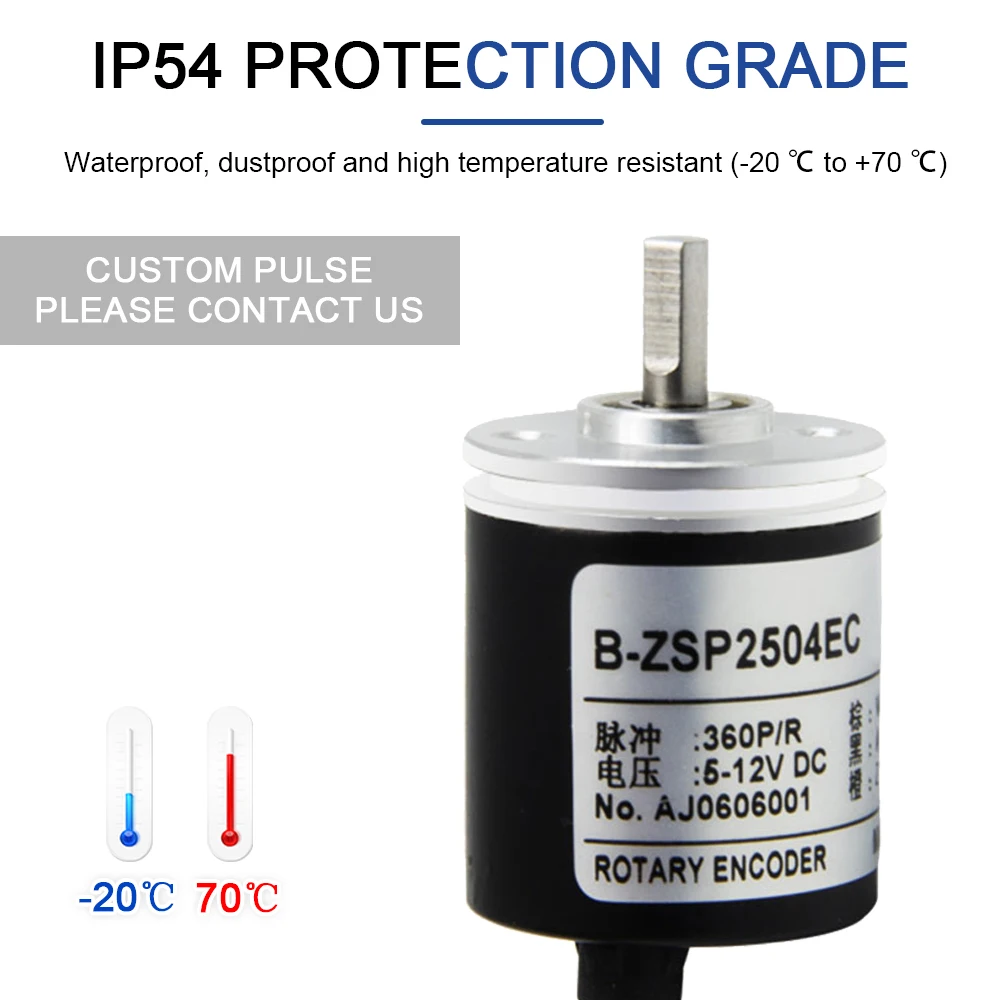 AUCHTEL E6A2-CWZ3C E6A2-CS3C E6A2-CS3E E6A2-CS5C E6A2-CW3E Incremental Rotary Encode AB 2 Phases 100 200 360 400 500PPR 5-24VDC