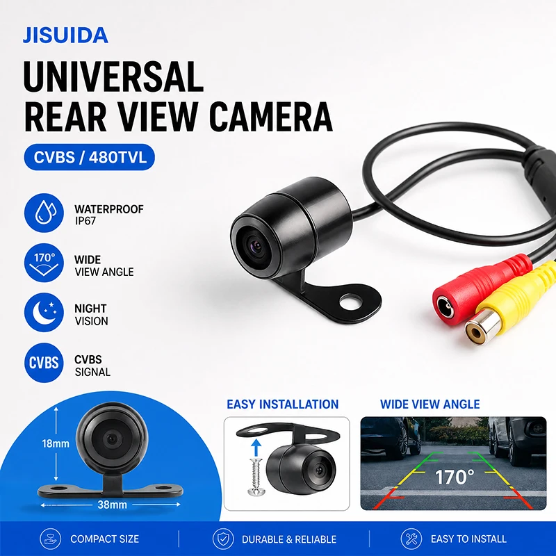 Reverse camera HD camera Small Butterfly front view rear view blind area One-stop night vision camera waterproof 170 Angle doubl