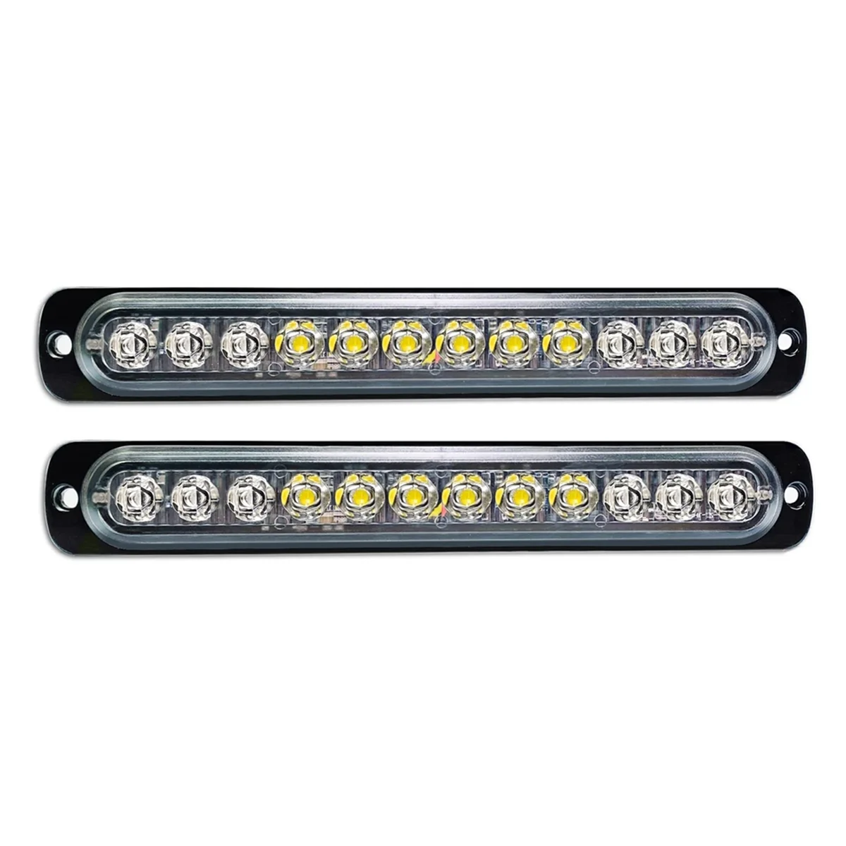 12LED Safety Emergency Flashing Lights, 12V-24V Strobe Warning Light, Breakdown Beacon LED Light Bar ,Blue+White