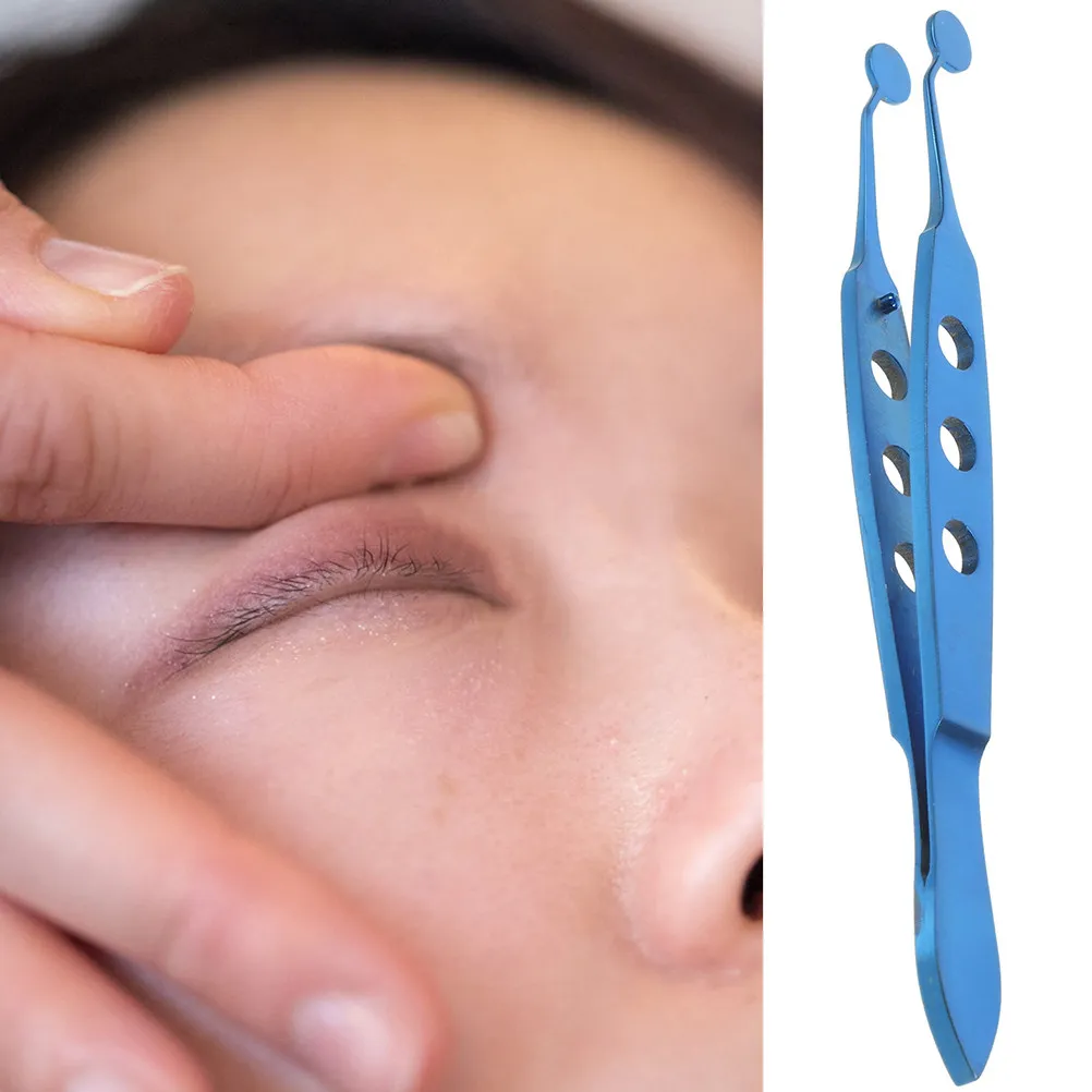 Titanium Eyelid Tweezer Professional Meibomian Gland Forceps for Women Precision Round Tip Eyelid Compressor Soothing Eye