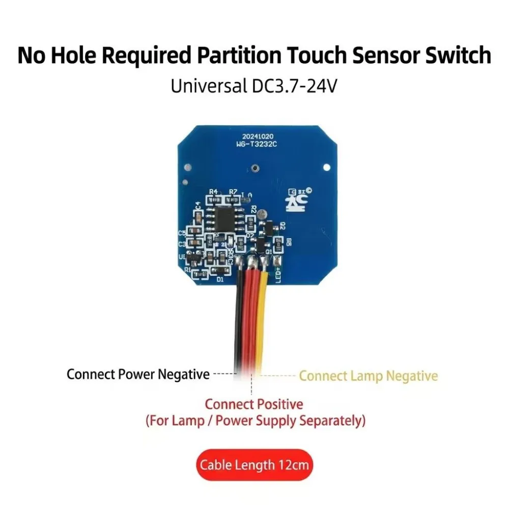 DC3.7-24V Hand Wave Touch Sensor Switch LED Light Dimmer Controller 4 Working Mode 1%-100% Stepless Dimming For Wardrobe Cabinet