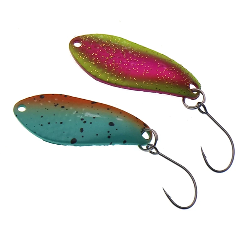 Trout Fishing SPoon 4g 37mm Colorful Spoon Bait Copper Metal jig Fishing Lure Bait Lures Spinner For Trout Chub Perch Salmon