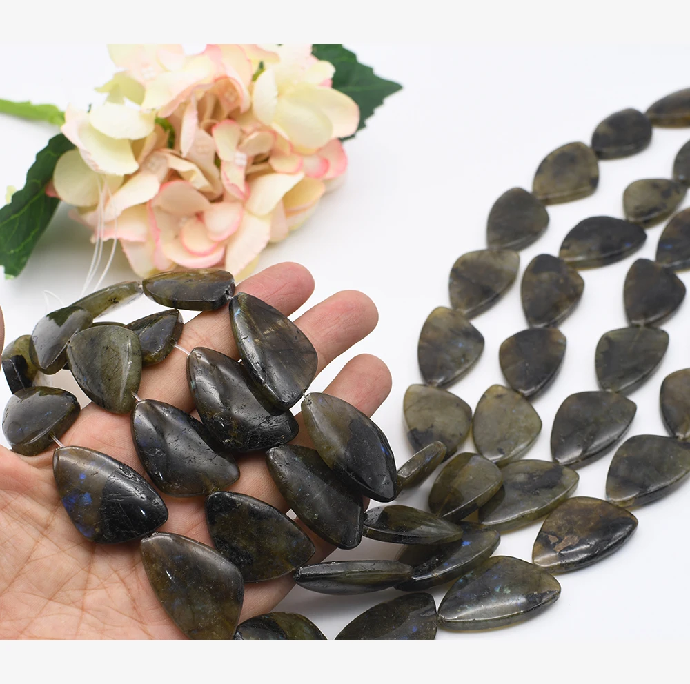 

22x25x5mm Natural Grey larvikite Labradorite Beads original heart-shape stone For DIY Bracelet Necklace Jewelry Make Strand 15"