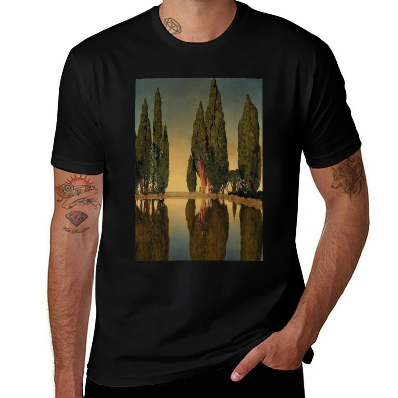 

Maxfield Parrish. The reservoir. Villa Falconieri T-Shirt man t shirt summer t shirts designer T-Shirt