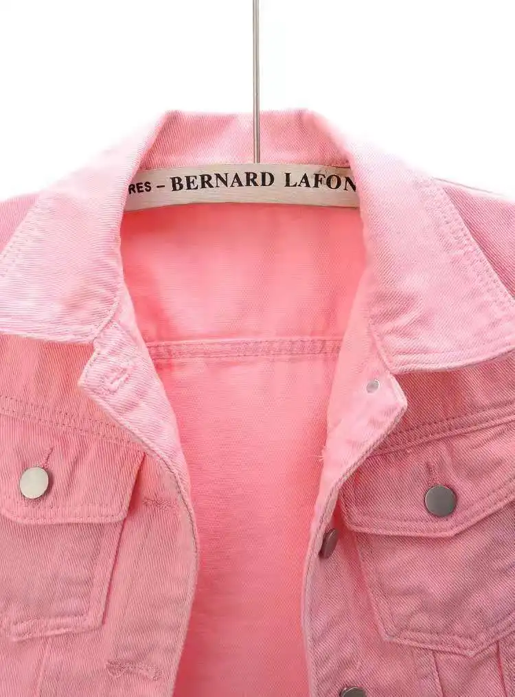 Women Denim Jacket Spring Autumn Short Coat Pink Jean Jackets Casual Tops Purple Yellow Purple Blue Loose Tops Lady Outerwear 13 S57d9bb76cbad444daf2c3b5b47007673D