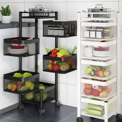 Floor Multi-layer Storage Rack Kitchen Bathroom Shelves Multi-functional Appliance Storage Rack Living Room Storage Racks