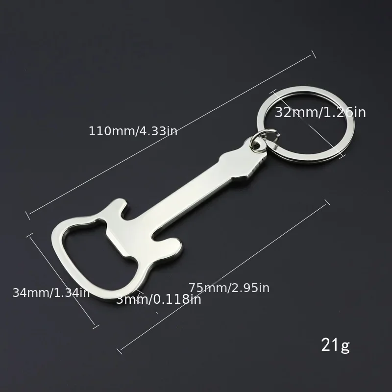 Exquisite Guitar Metal music guitar opener key chain pendant Creative practical small gift key ring