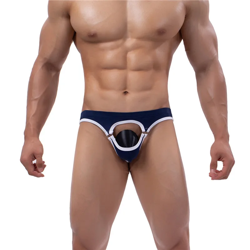 Mens Sexy Front Open Briefs Panties Backless Bikini Underwear Open Butt Underpants Gay Panties Sexy Low Waist Male Soft Briefs