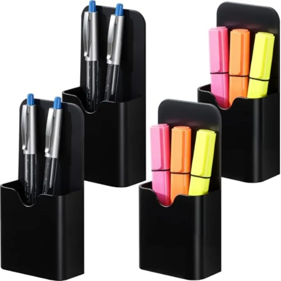 

4 Pack Magnetic Marker Holder for board Upgraded 1.5 mm Magnet Pen Cup Organizer for Dry Erase Markers Pencils Ideal for Classr