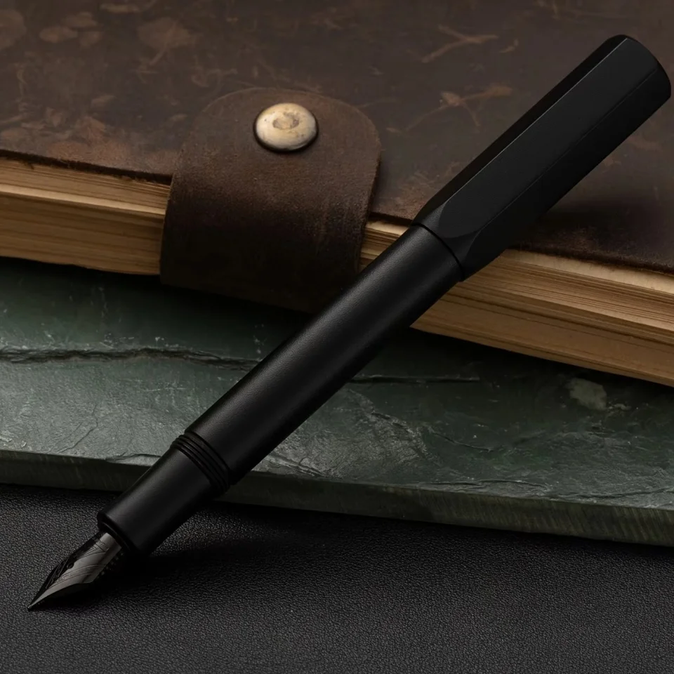1Pc Brass Fountain Pen, 0.5mm Nib, Heavy Metal Feel, for Business and Office Use, Rotating Cap, Mini Short Style, Includes Ink Absorber, 2.6mm Caliber, for Students/Office, Holiday Gifts, Valentine's Day, Back-To-School Season, School Season, Birthday/Christmas, Father's Day, Mother's Day, Teacher's Day, Signature/Calligraphy/Art Fountain Pen - view 5