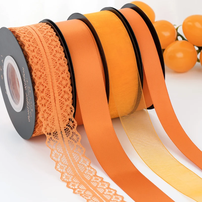 

Orange Ribbon Bouquet Gift Packaging Ribbon Decoration Orange Red Ribbon Hair Accessories Clothing Accessories