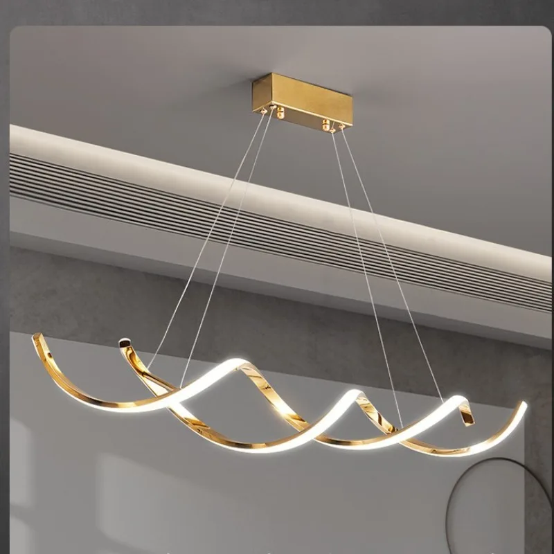 

Italian Light Luxury Restaurant Pendant Lights Modern Creative Art Long Dining Extremely Simple Design Bar LED Lighting Fixtures
