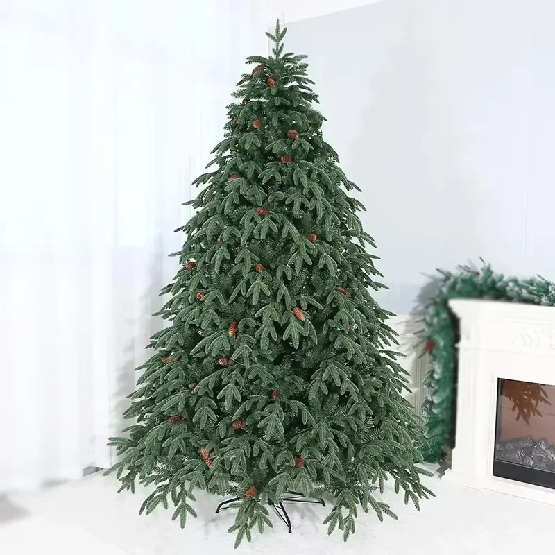 Artificial Christmas Tree Encrypted PE & PCV Material Red Pine Cone Luxury Christmas Tree 1.5M To 3M Christmas Home Decoration