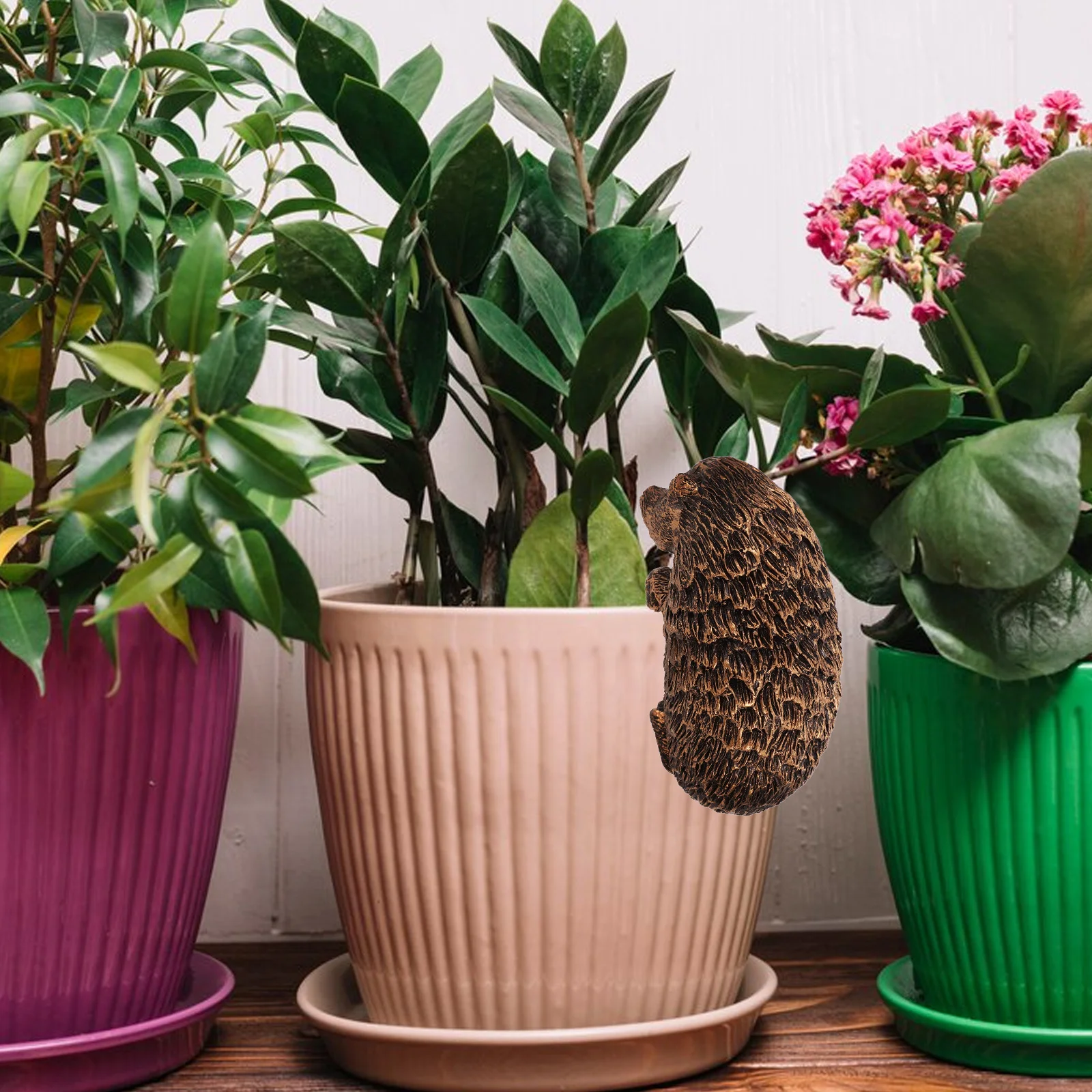 

1pc Hedgehog Flower Pot Decoration Resin Animal Hanging Sculpture For Garden Home Decor Outdoor Planter Bonsai Ornament Mini
