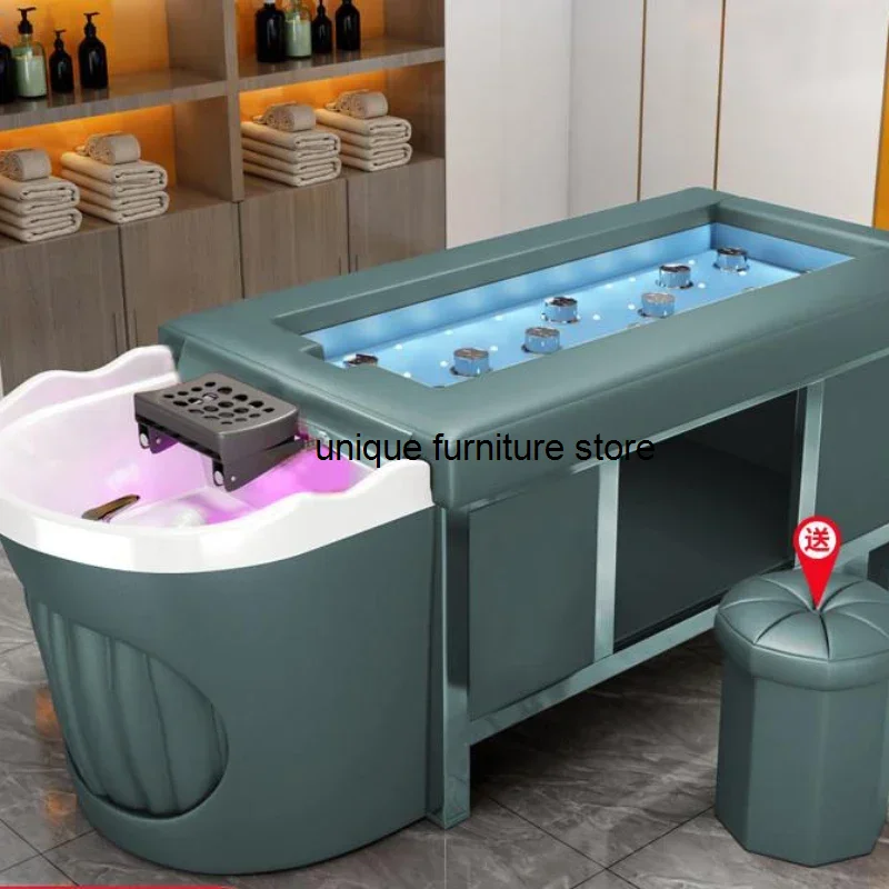 Homepage Spa Shampoo Bed Smoked Water Circulation Beauty Salon Chair Hair Cleaning Sillas Peluqueria hairsalon Furniture CY50XT