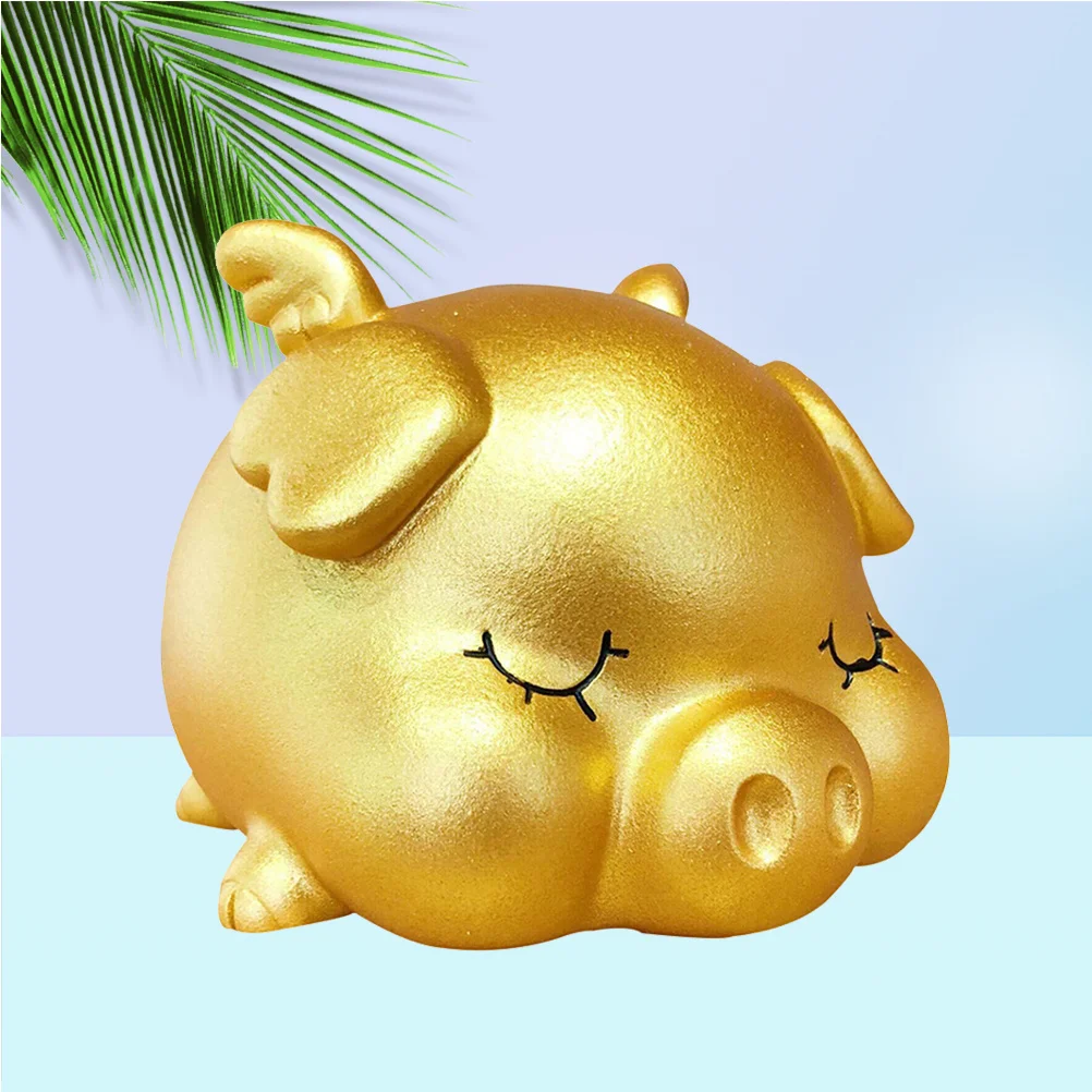 

Creative Piggy Bank Coin Bank Golden Medium Size 11x11x10.5cm Cute Cartoon Money Saving Pot Kid Money Box Bedroom Decor Gift
