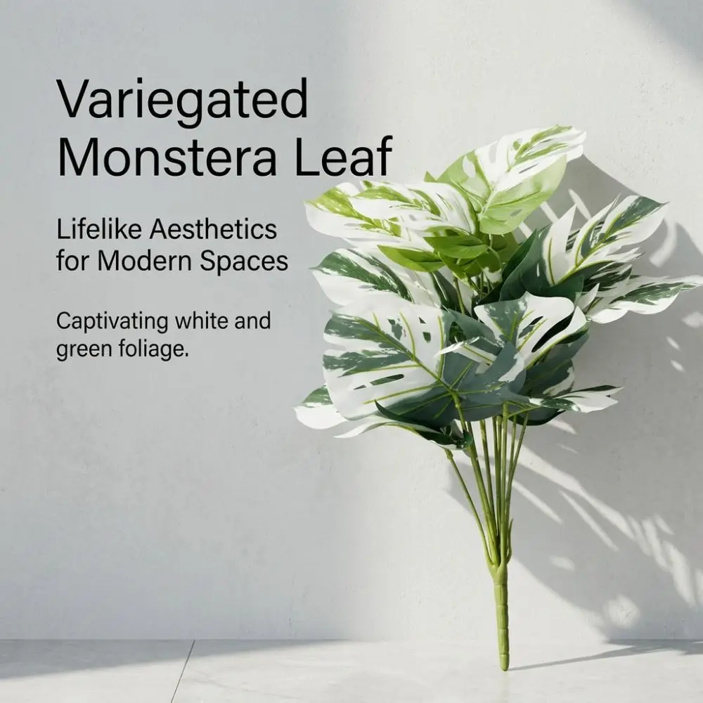Planta Artificial Grande de 55 cm, Material Plástico Verde, Planta de Palma Artificial con 12/18 Hojas, Ramo de Helecho Artificial para Decoración de Pared