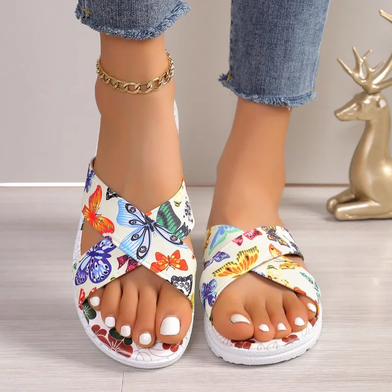 Damen Sandalen ortho pä dische Keil absätze Sandalen Sommer neue Mode Schnalle Schuhe für Frauen Strand Flip Flops Zapatos de Mujer