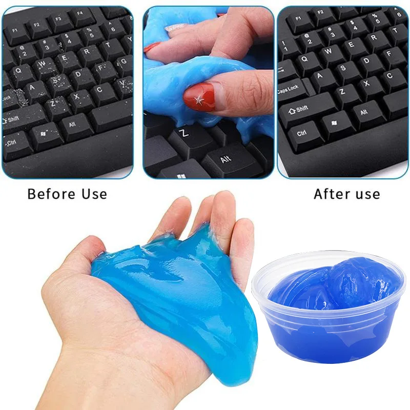 60ML Super Dust Clean Clay Dust Keyboard Cleaner Slime Toys Gel per la pulizia Car Gel fango Putty Kit USB per colla detergente per Laptop