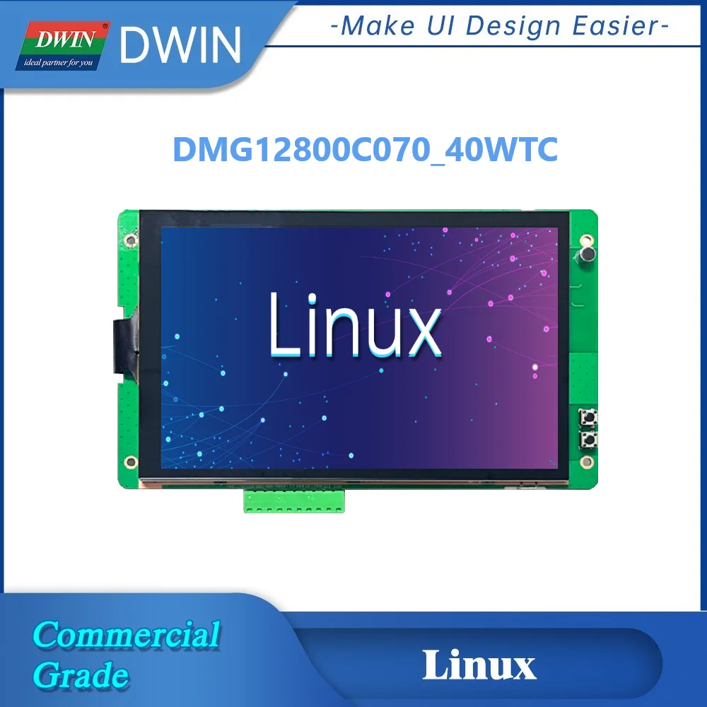 

DWIN 7'' Linux4.19 Version RK3566 CPU Linux4.19 Commercial Grade Wide Viewing Angle Capacitive Touch Embedded Linux LCD Display