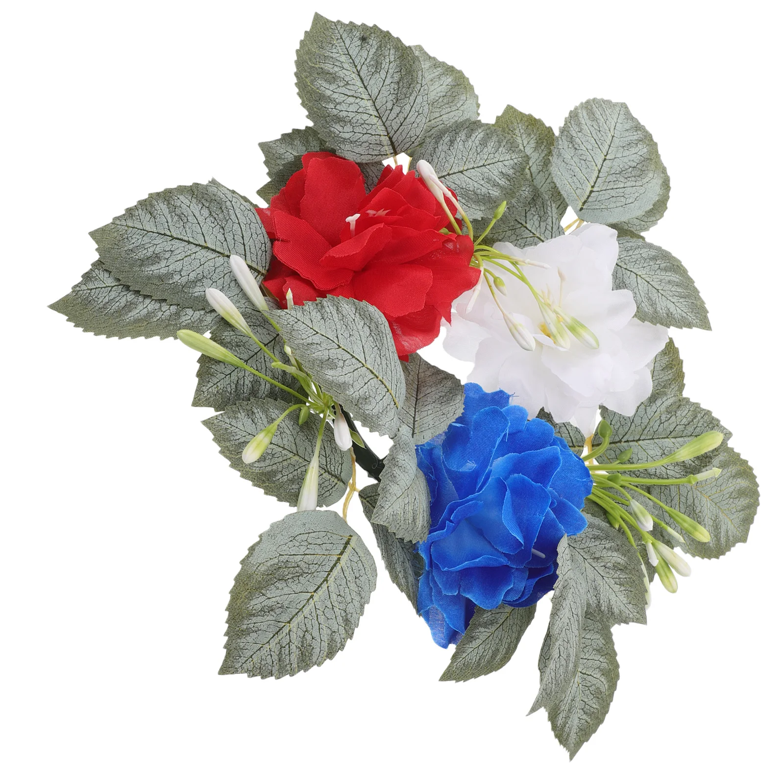 

Patriotic Rings Wreath Red White Blue Artificial Flower Decorative Holder for 4th of July Party Decor