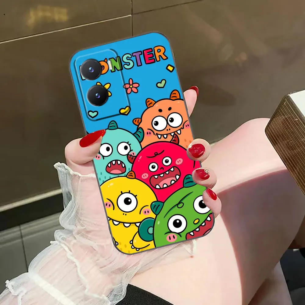 Cute Little Monster Stick Figure Case For VIVO Y100 Y93 Y78 Y77 Y76 Y72 Y50 Y51 Y36 Y35 Y28 Y27 Y22S Y21 Y20 Y17 Y17S Y16 Case