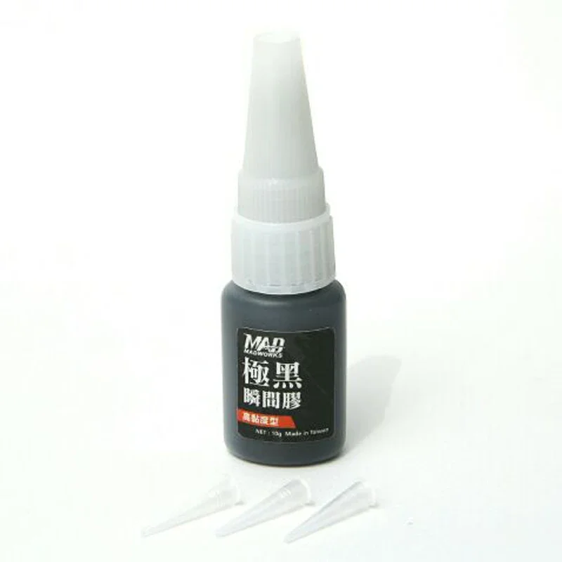 MADWORKS CG-001/CG-002 Black/Transparent High Viscosity Instant Glue 10g Instant Adhesive for Plastic Military Model Making